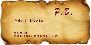 Pohli Dávid névjegykártya